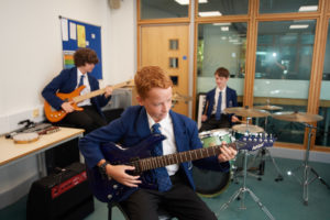 Student playing instrument