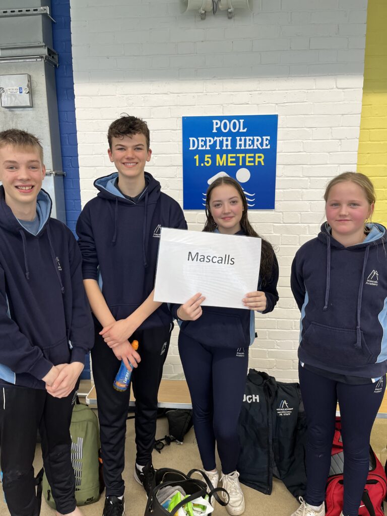 Students at a swim meet