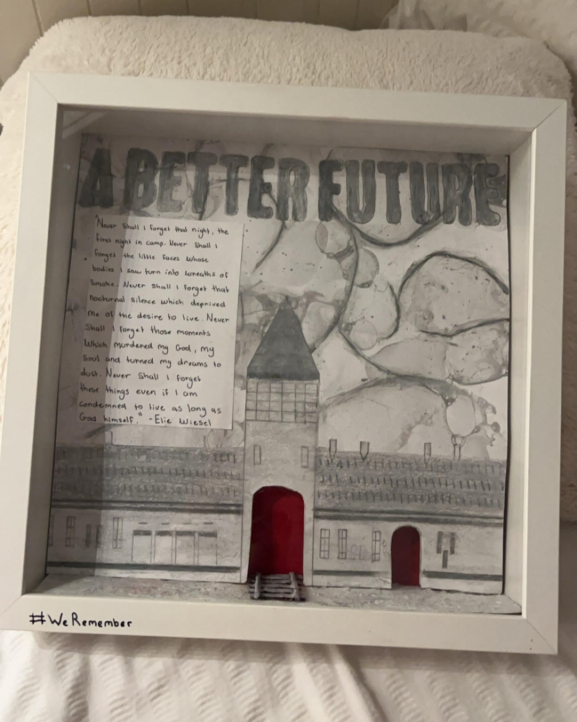 A frame with a drawing inside and text reading 'A Better Future'